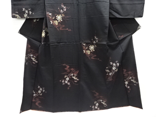  大正ロマン　流水に楓模様織り出し着物